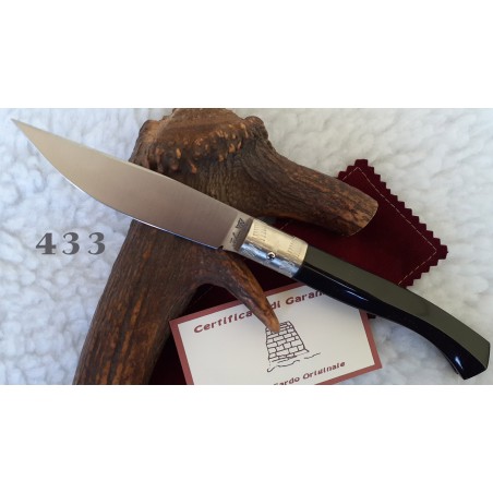 Coltello da scanno lama 10 cm, manico corno di bufalo