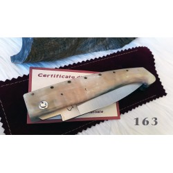 Coltello da scanno corrina in stile antico sardo, lama 10,5 cm, corno di montone