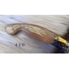 Coltello da scuoio a lama larga, lama 9,5 cm, manico corno di montone con anima in acciaio