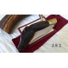 Coltello artistico scultura cinghiale, lama larga 10 cm, manico corno di bufalo