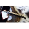 Coltello artigianale romano a 3 scrocchi, lama 13 cm, manico in corno di bufalo + pin