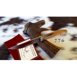 Coltello da scanno corrina in stile antico sardo, lama 9 cm, manico corno di montone
